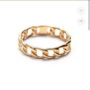 Elegant Gold Vermeil Chain Link Ring Size 8 EUC